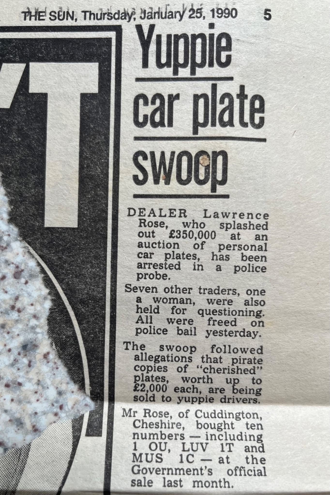 Number Plate 1 OU - Article